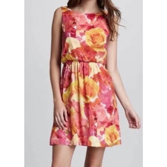 Alice + Olivia Dresses & Skirts - Alice + Olivia Watercolor Floral Silk Sundress Size XS Pink Yellow Coquette